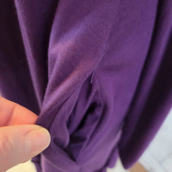 Zenana Outfitters Purple Long-Sleeve Ruffle-Hem Dress - Picture 3 of 6